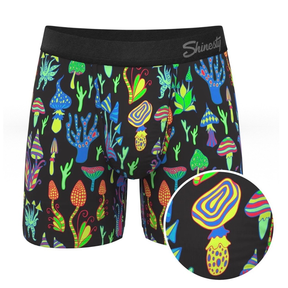 Shinesty Mens Ball Hammock Boxer Briefs The Super Shroom Mushroom Neon 3XL NEW